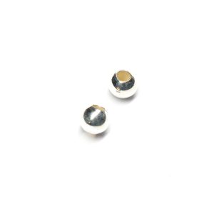 2 x Sterling Silver Beads 5mm. Hole 3mm