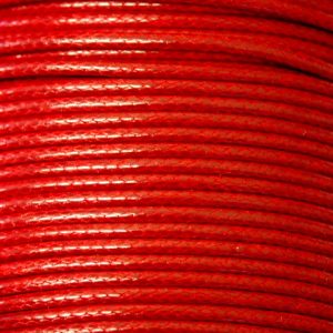 2mm Red Cotton Wax Cord, Sold per Metre