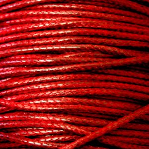 2mm Dark Red Cotton Wax Cord, Sold per Metre