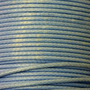 2mm Sky Blue Cotton Wax Cord, Sold per Metre