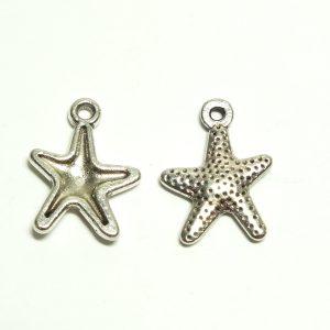 Silver Metal Starfish Charm 12x16mm