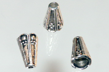 10 x Tibetan Style Silver Metal Cones 13x8mm