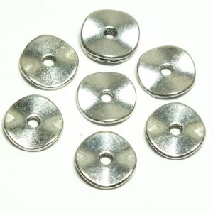 Tibetan Style Silver Disc / Spacer 10mm