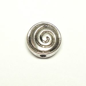 Tibetan Style Antique Silver Colour Metal Disc 8x4mm