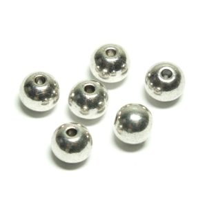 Tibetan Style Silver Round Bead 6mm