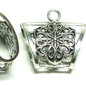 Large Silver Coloured Bail / Scarf Ring 39x37x17mm