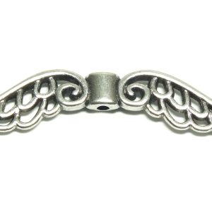 Large Tibetan Style Silver Angel Wings 53x11mm