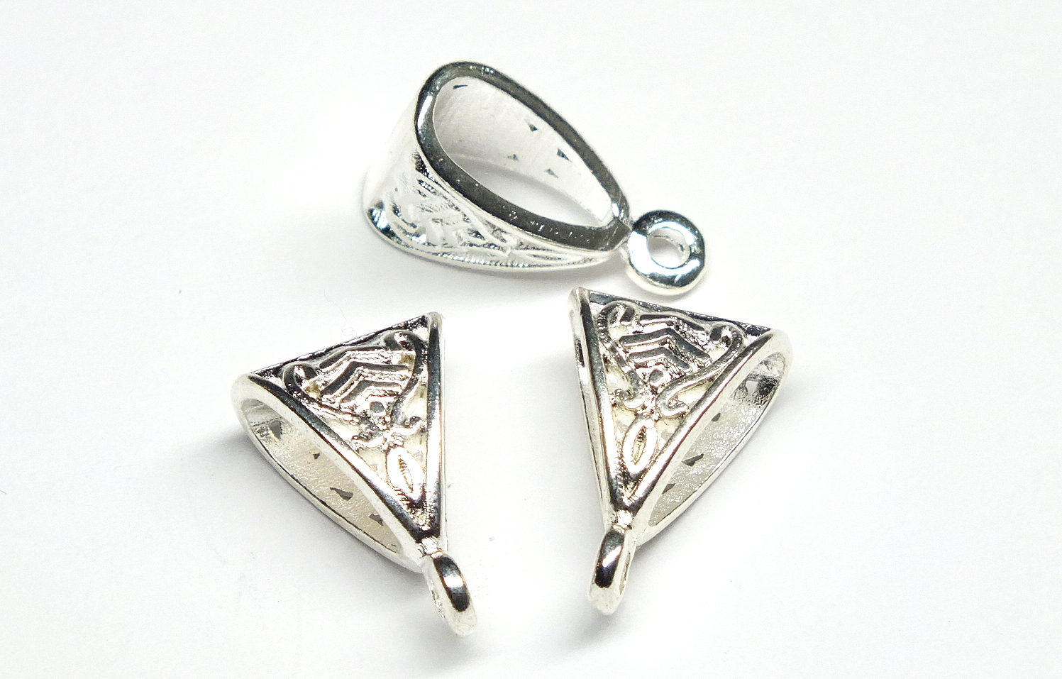 10 x Tibetan Style Silver Bails 15x10x7mm