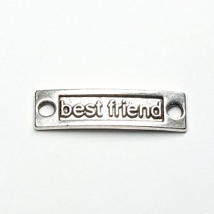 Tibetan Style Antique Silver Colour Best Friend Charm 35x10mm