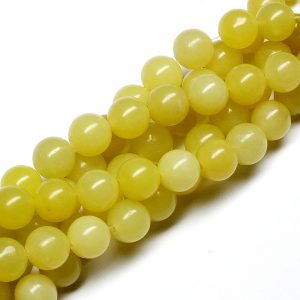 Lemon Jade 8mm Round Beads, Strand